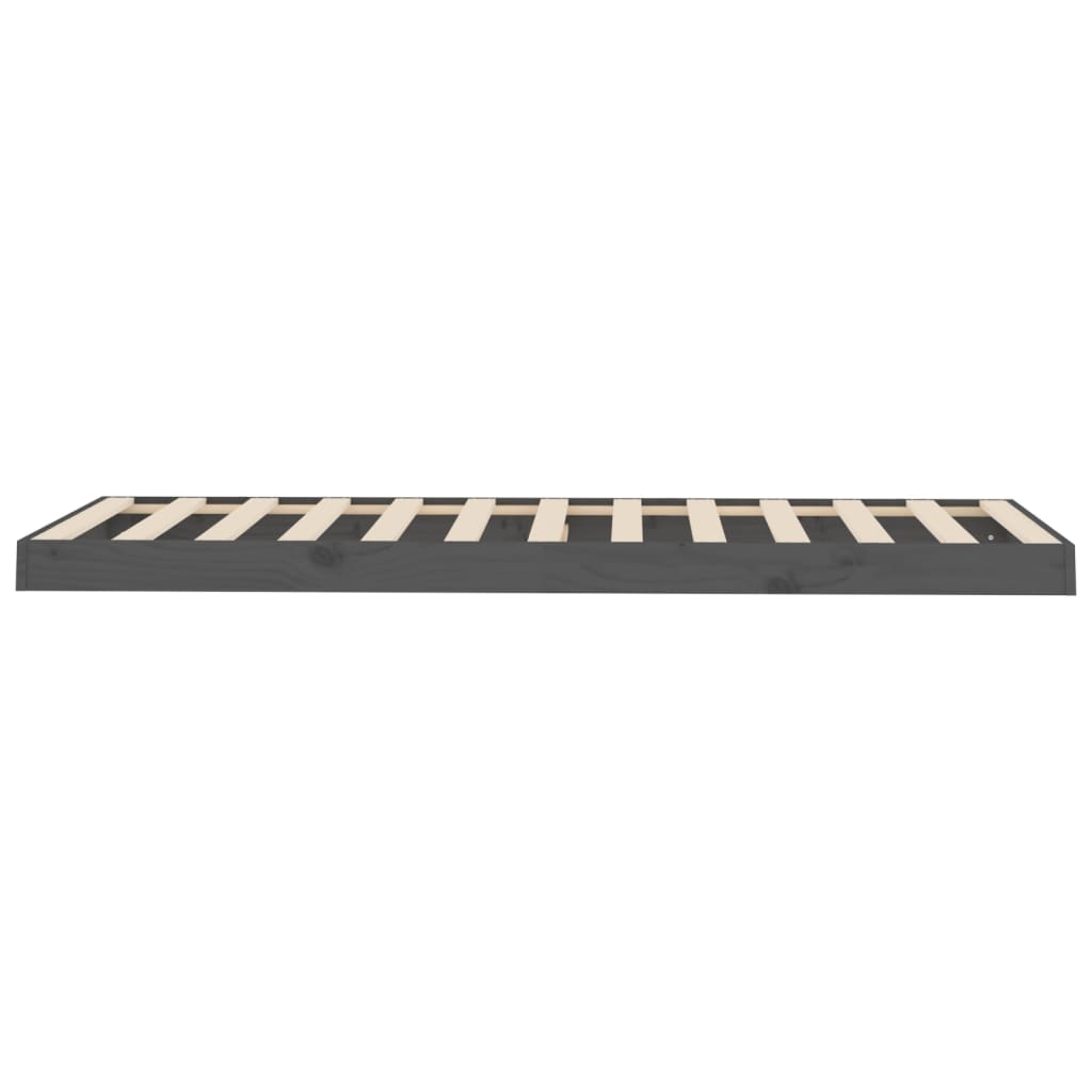 Okvir za krevet od masivne borovine sivi 75x190 cm mali