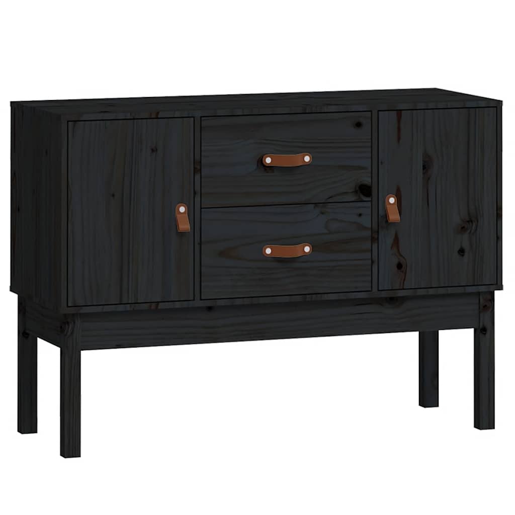 Komoda crna 110 x 40 x 78 cm od masivne borovine