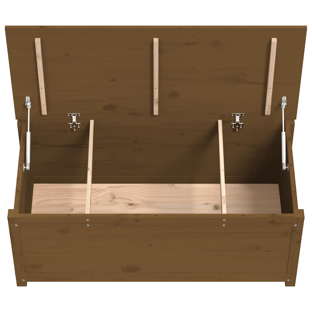 Kutija za pohranu boja meda 110x50x45,5 cm od masivne borovine