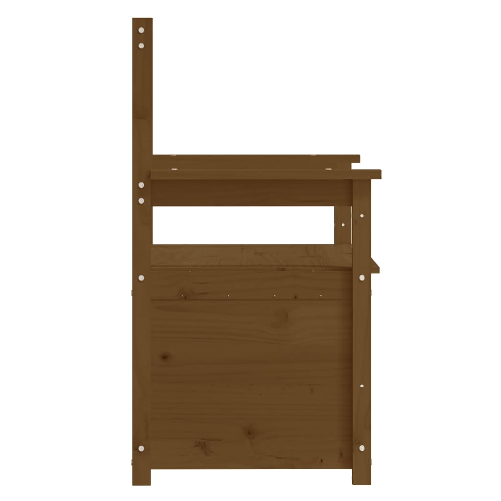 Klupa smeđa boja meda 112,5x51,5x96,5 cm od masivne borovine