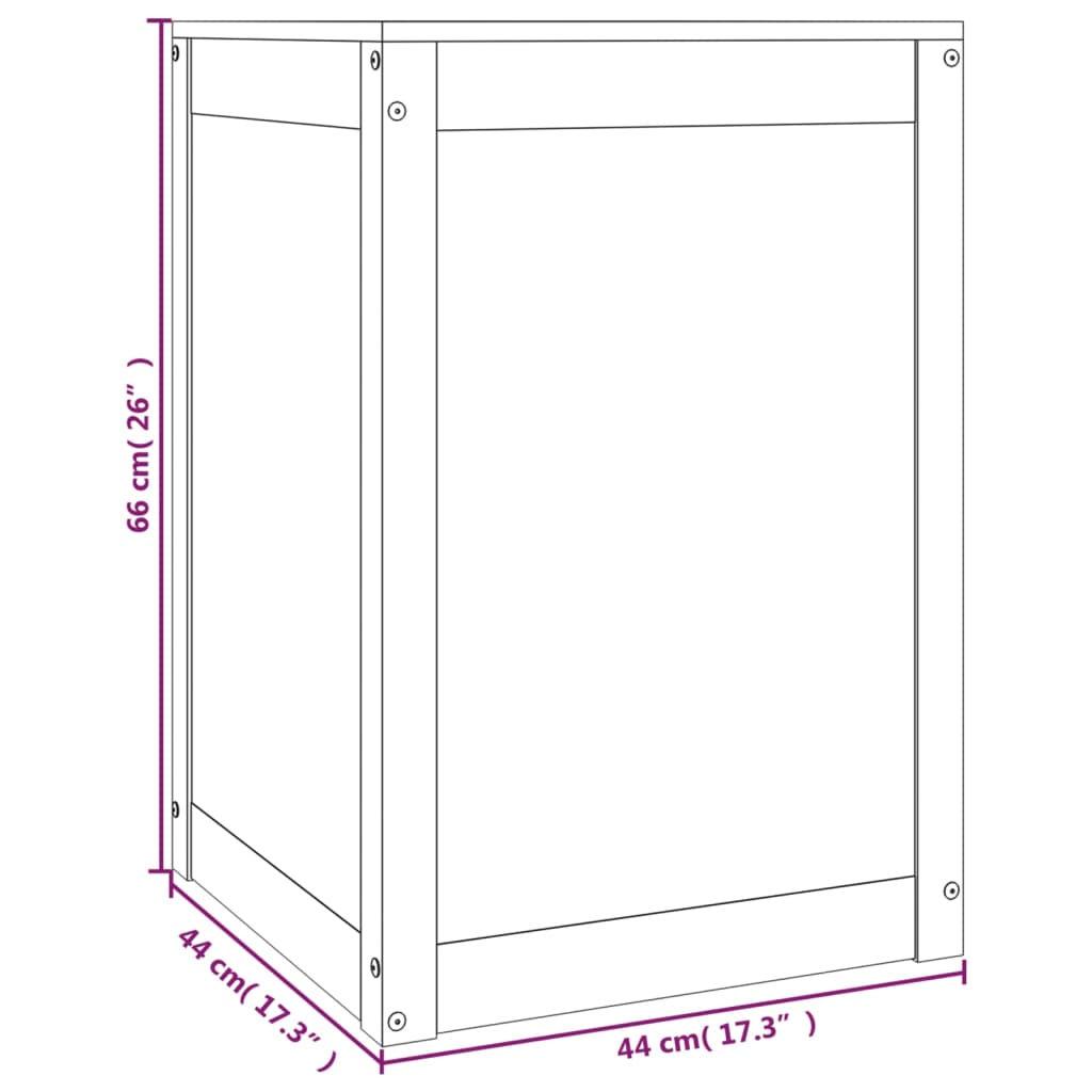 Kutija za rublje bijela 44 x 44 x 66 cm od masivne borovine