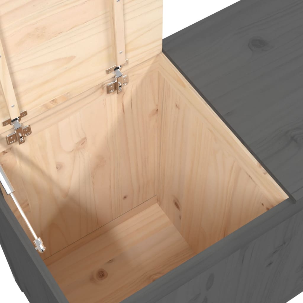 Kutija za rublje siva 88,5x44x66 cm od masivne borovine