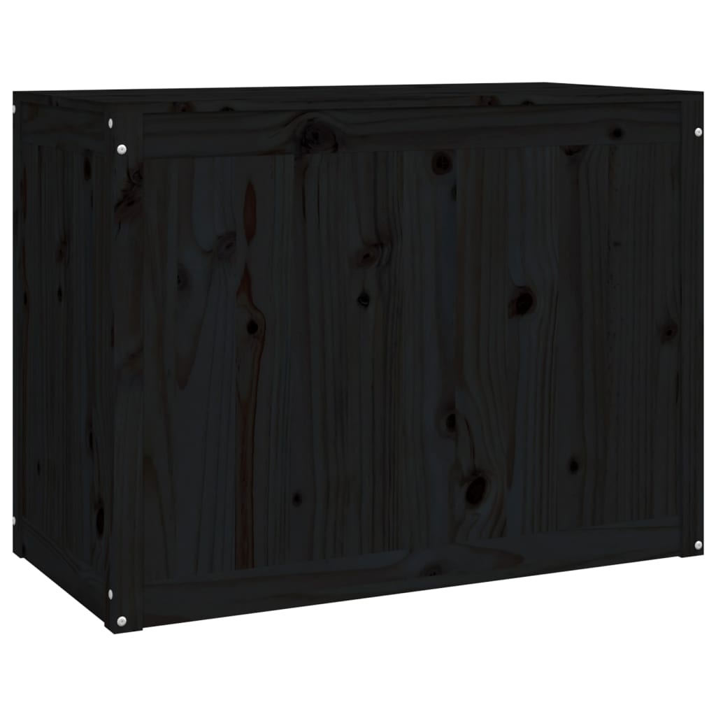 Kutija za rublje crna 88,5x44x66 cm od masivne borovine
