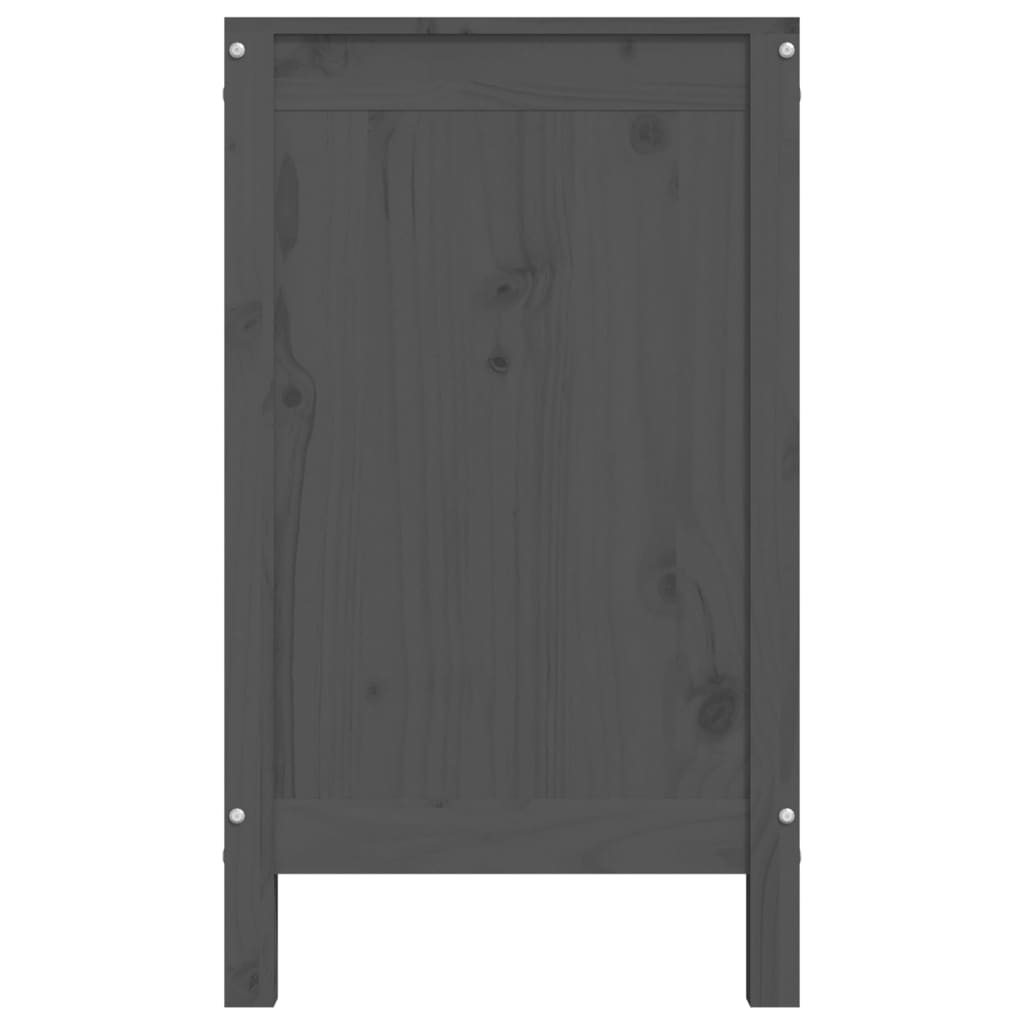 Kutija za rublje siva 88,5 x 44 x 76 cm od masivne borovine