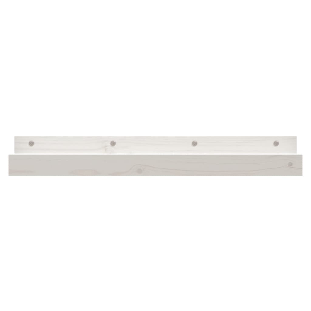 Zidne police 2 kom bijele 80x12x9 cm od masivne borovine