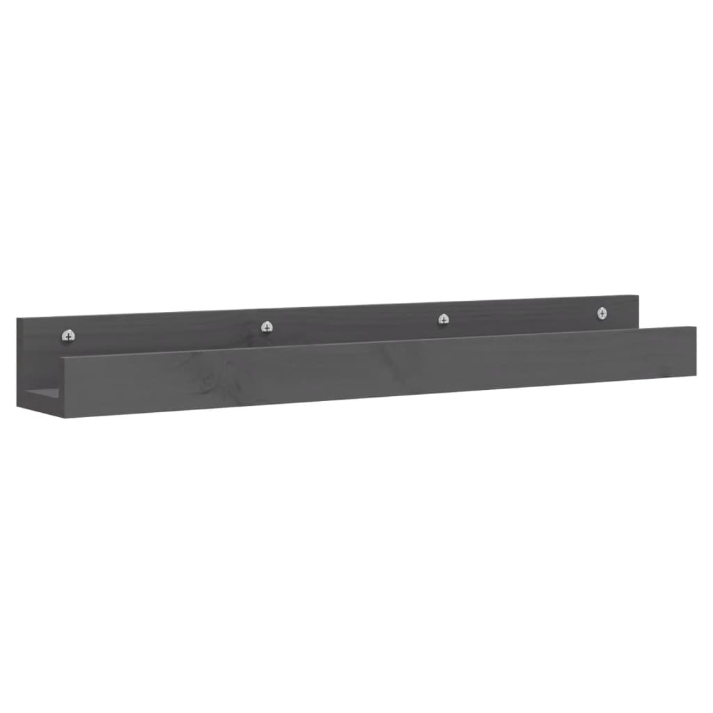 Zidne police 2 kom sive 80x12x9 cm od masivne borovine