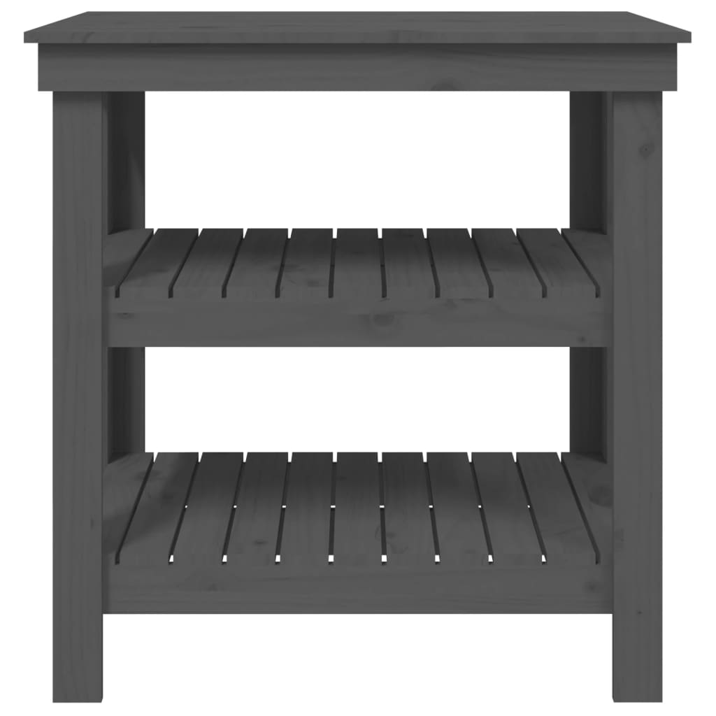 Radni stol sivi 78,5x50x80 cm od masivne borovine