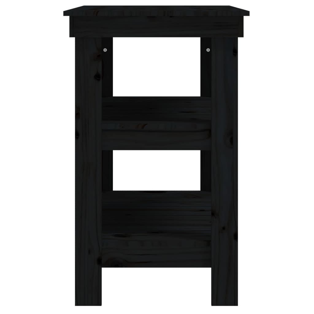 Radni stol crni 78,5 x 50 x 80 cm od masivne borovine