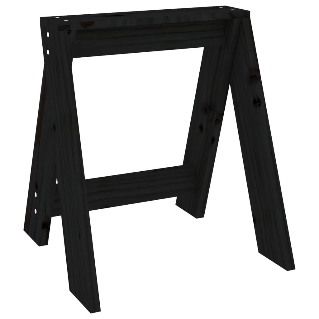 Stolci 2 kom crni 40 x 40 x 45 cm od masivne borovine