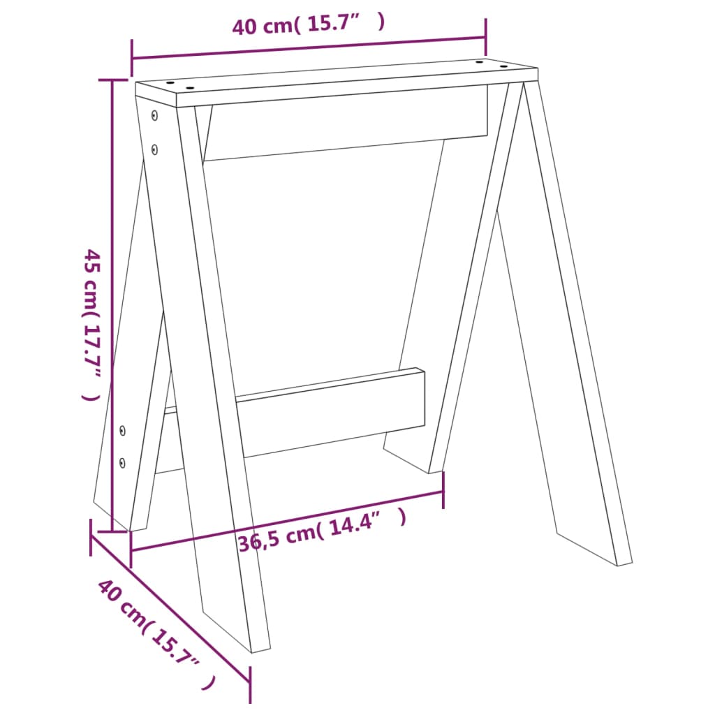 Stolci 2 kom crni 40 x 40 x 45 cm od masivne borovine