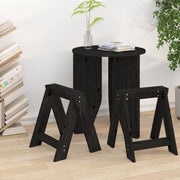 Stolci 2 kom crni 40 x 40 x 45 cm od masivne borovine