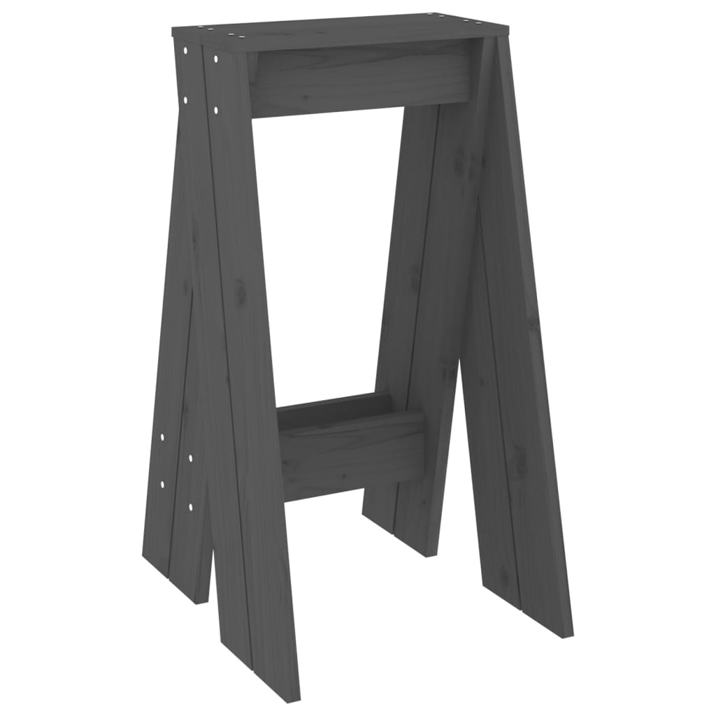 Stolci 2 kom sivi 40 x 40 x 75 cm od masivne borovine