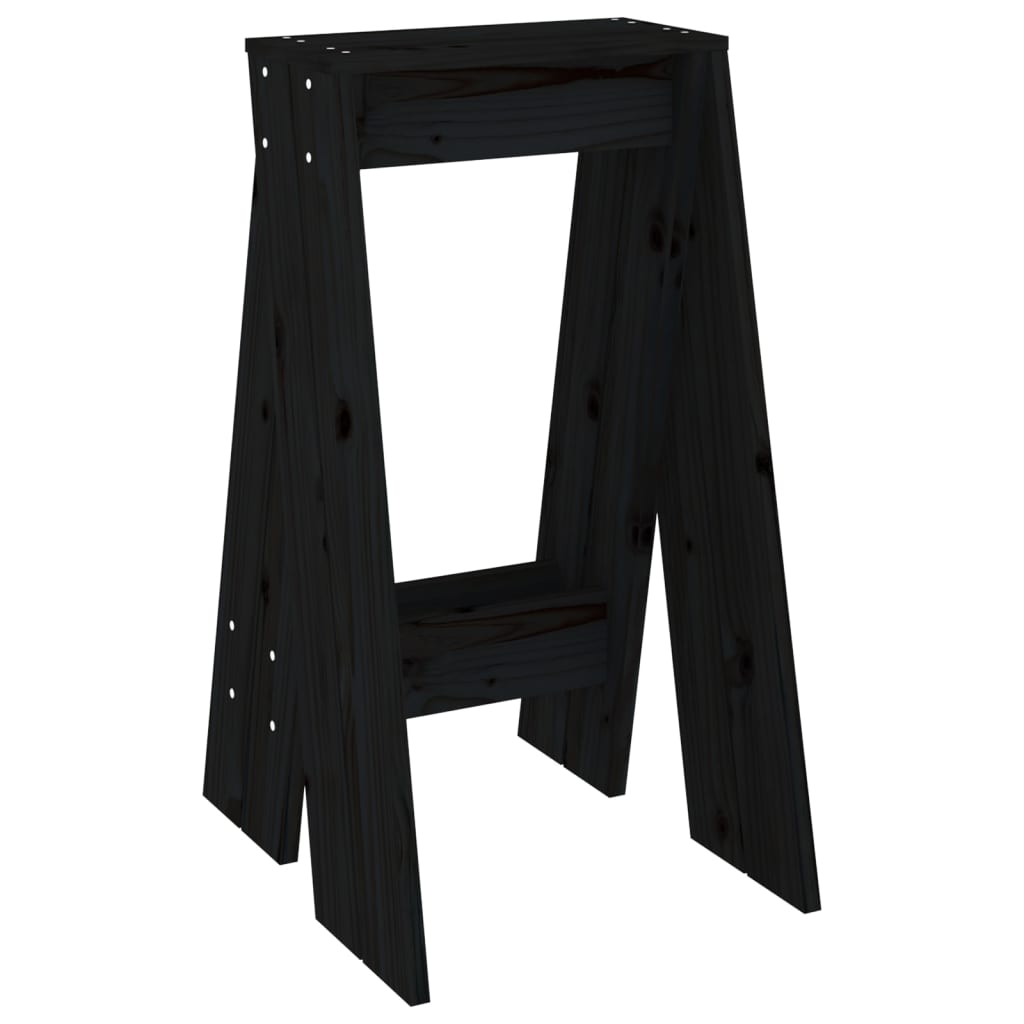 Stolci 2 kom crni 40 x 40 x 75 cm od masivne borovine