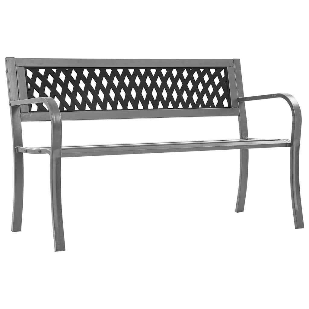 Vrtna klupa crna 120 cm čelična