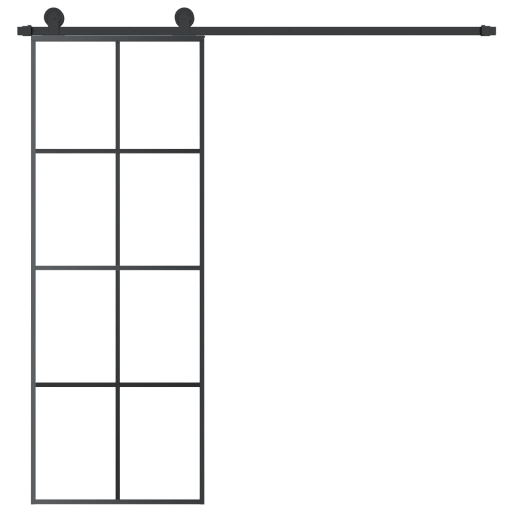 Klizna vrata s priborom 76 x 205 cm od ESG stakla i aluminija