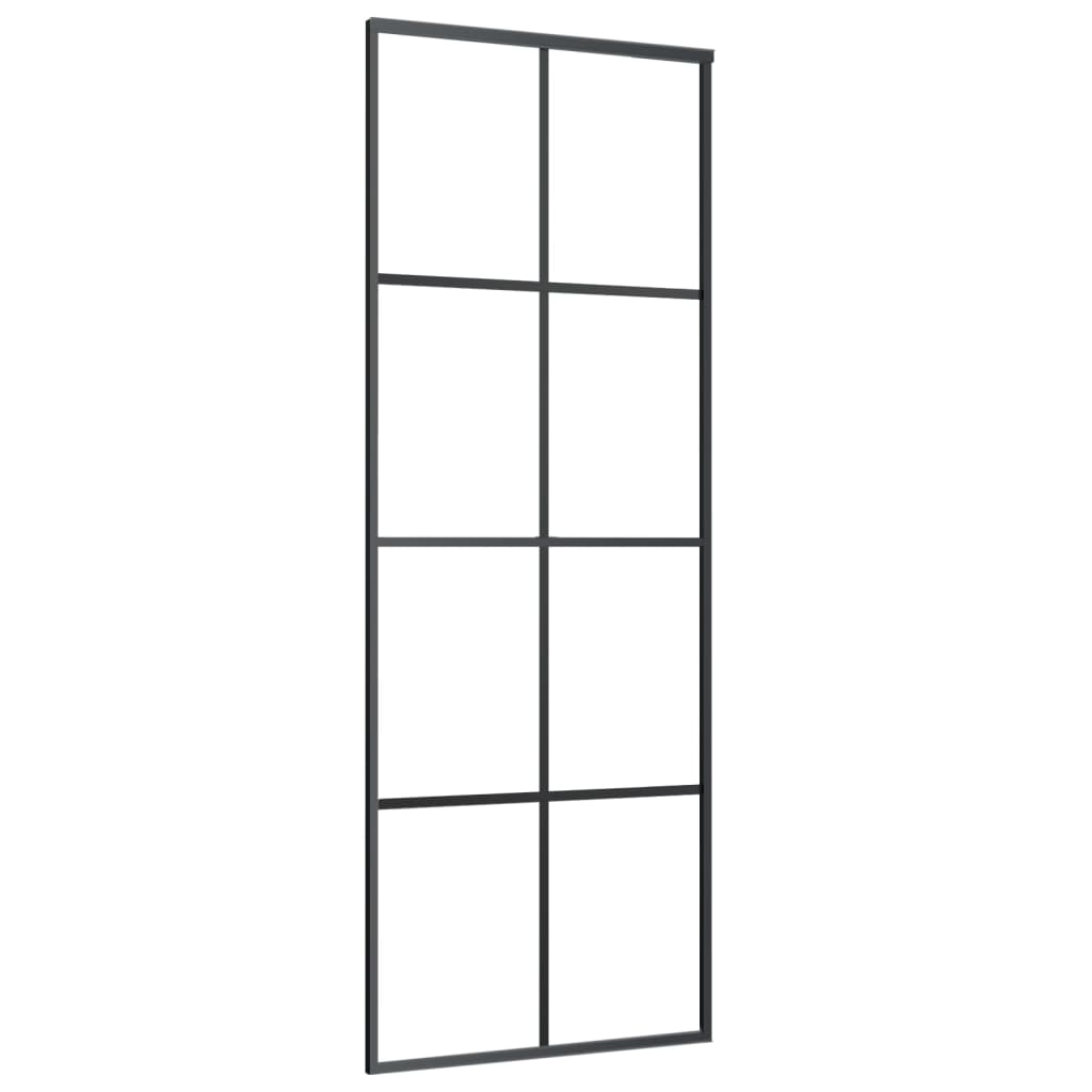 Klizna vrata s priborom 76 x 205 cm od ESG stakla i aluminija
