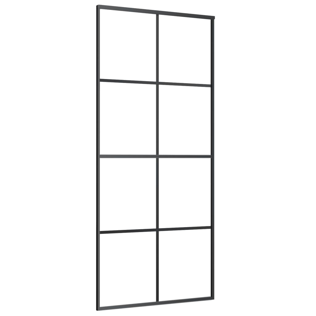 Klizna vrata s priborom 90 x 205 cm od ESG stakla i aluminija