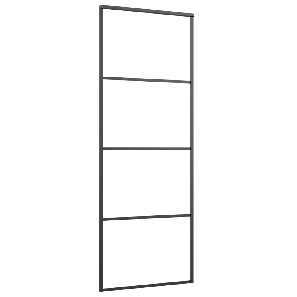 Klizna vrata s priborom 76 x 205 cm od ESG stakla i aluminija
