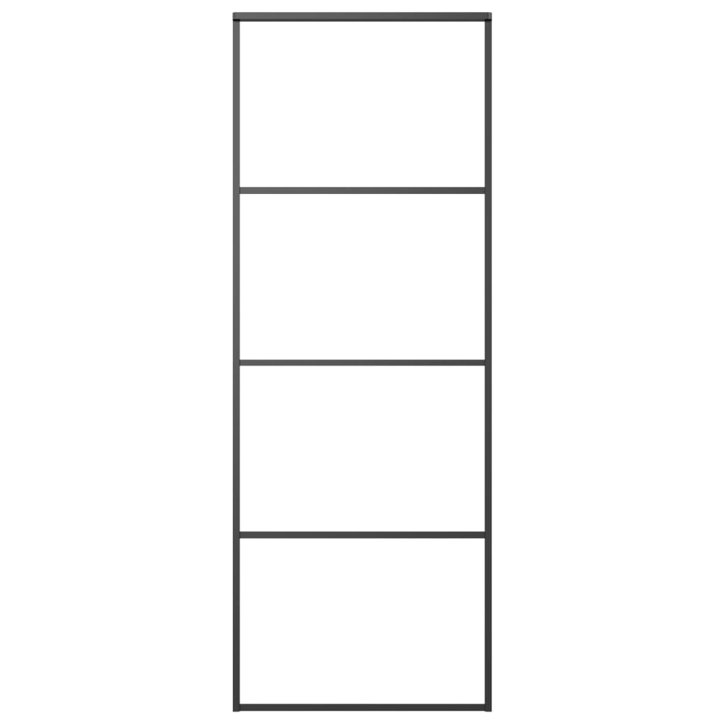 Klizna vrata s priborom 76 x 205 cm od ESG stakla i aluminija