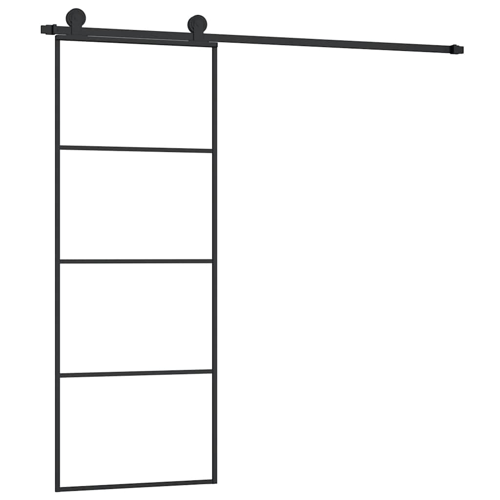 Klizna vrata s priborom 76 x 205 cm od ESG stakla i aluminija