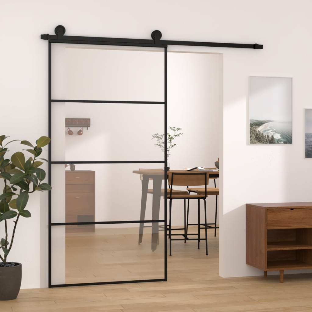 Klizna vrata s priborom 102,5x205 cm od stakla ESG i aluminija