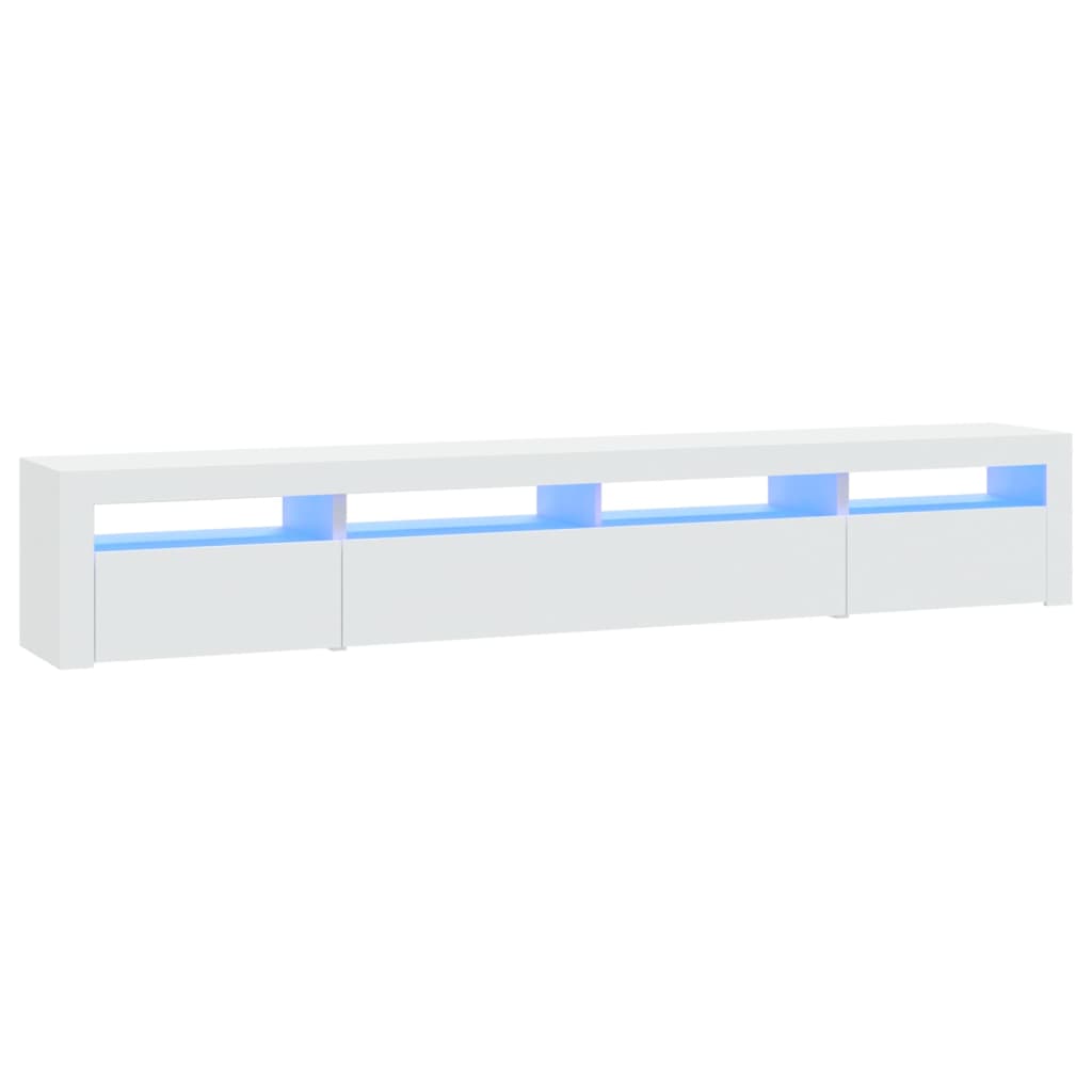 TV ormarić s LED svjetlima bijeli 240x35x40 cm