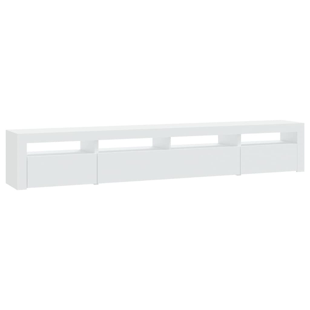 TV ormarić s LED svjetlima bijeli 240x35x40 cm
