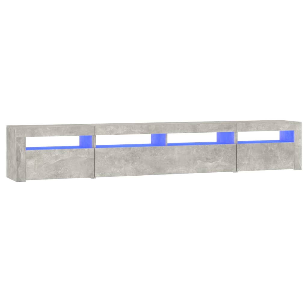 TV ormarić s LED svjetlima siva boja betona 240x35x40 cm