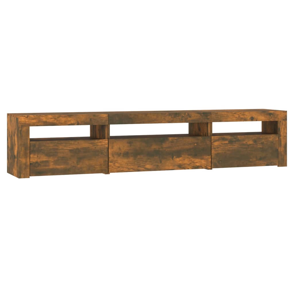 TV ormarić s LED svjetlima boja dimljenog hrasta 195x35x40 cm