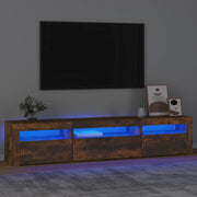 TV ormarić s LED svjetlima boja dimljenog hrasta 195x35x40 cm