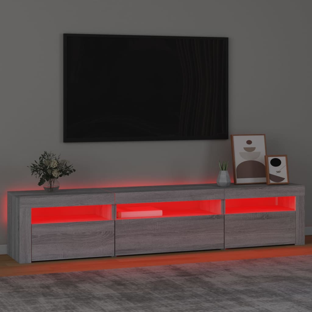 TV ormarić s LED svjetlima boja hrasta sonome 195x35x40 cm