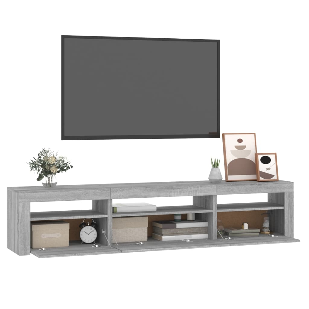 TV ormarić s LED svjetlima boja hrasta sonome 195x35x40 cm