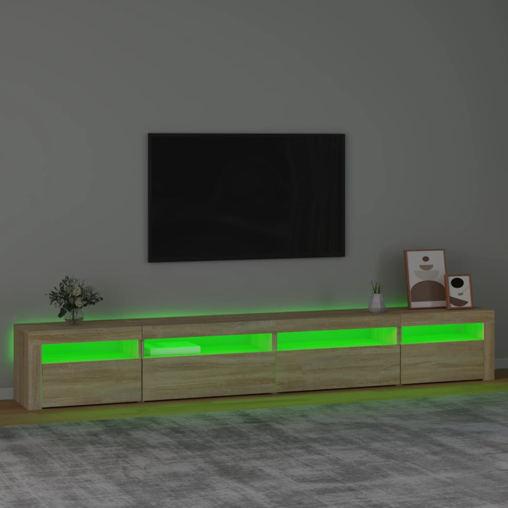 TV ormarić s LED svjetlima boja hrasta sonome 270x35x40 cm