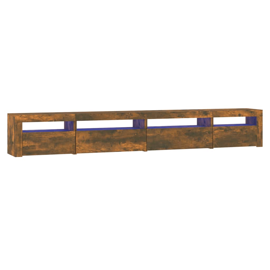 TV ormarić s LED svjetlima boja dimljenog hrasta 270x35x40 cm