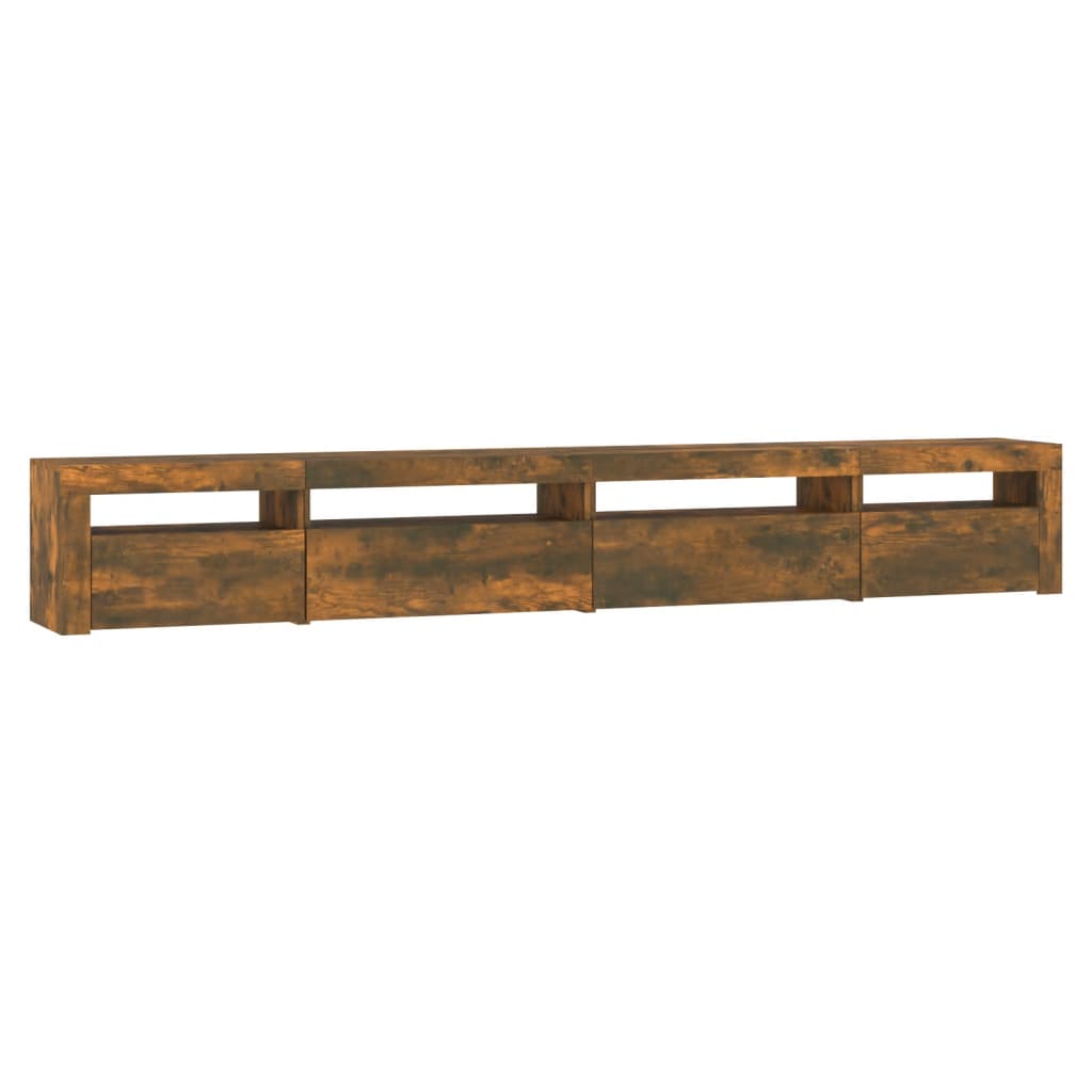 TV ormarić s LED svjetlima boja dimljenog hrasta 270x35x40 cm