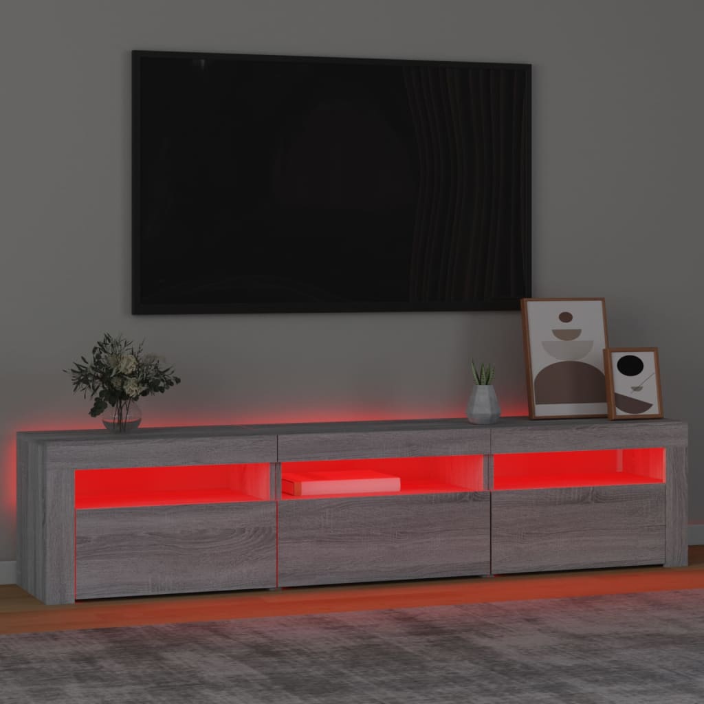 TV ormarić s LED svjetlima boja hrasta sonome 180x35x40 cm