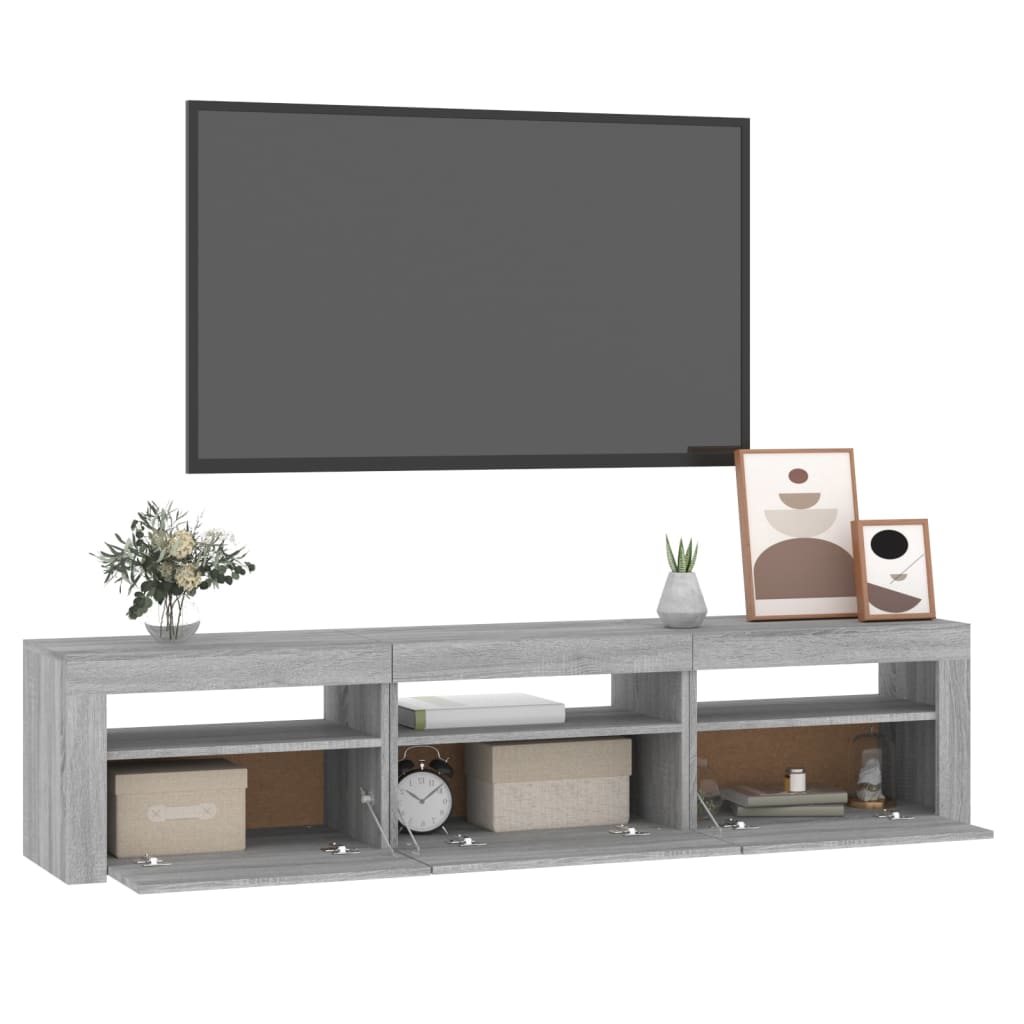TV ormarić s LED svjetlima boja hrasta sonome 180x35x40 cm