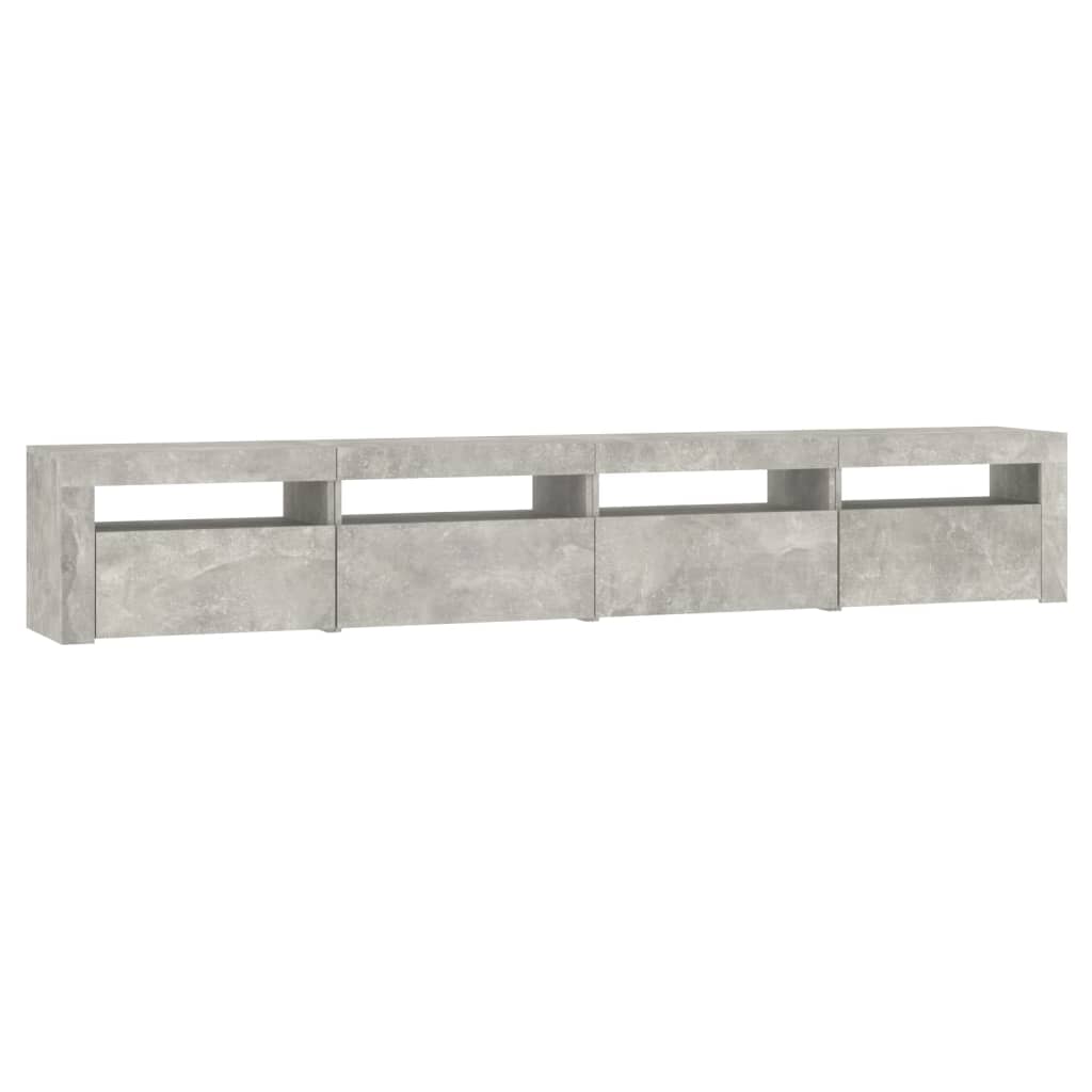 TV ormarić s LED svjetlima siva boja betona 240x35x40 cm