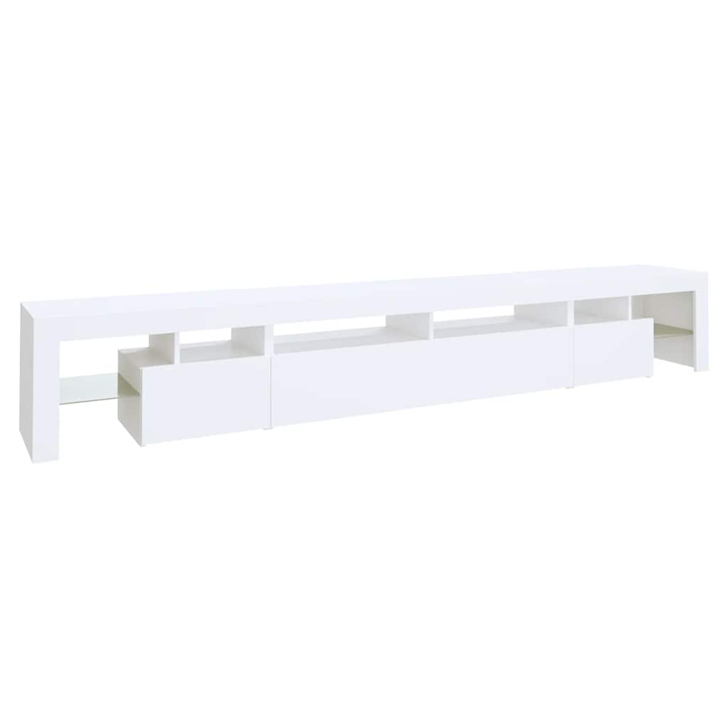 TV ormarić s LED svjetlima bijeli 260 x 36,5 x 40 cm
