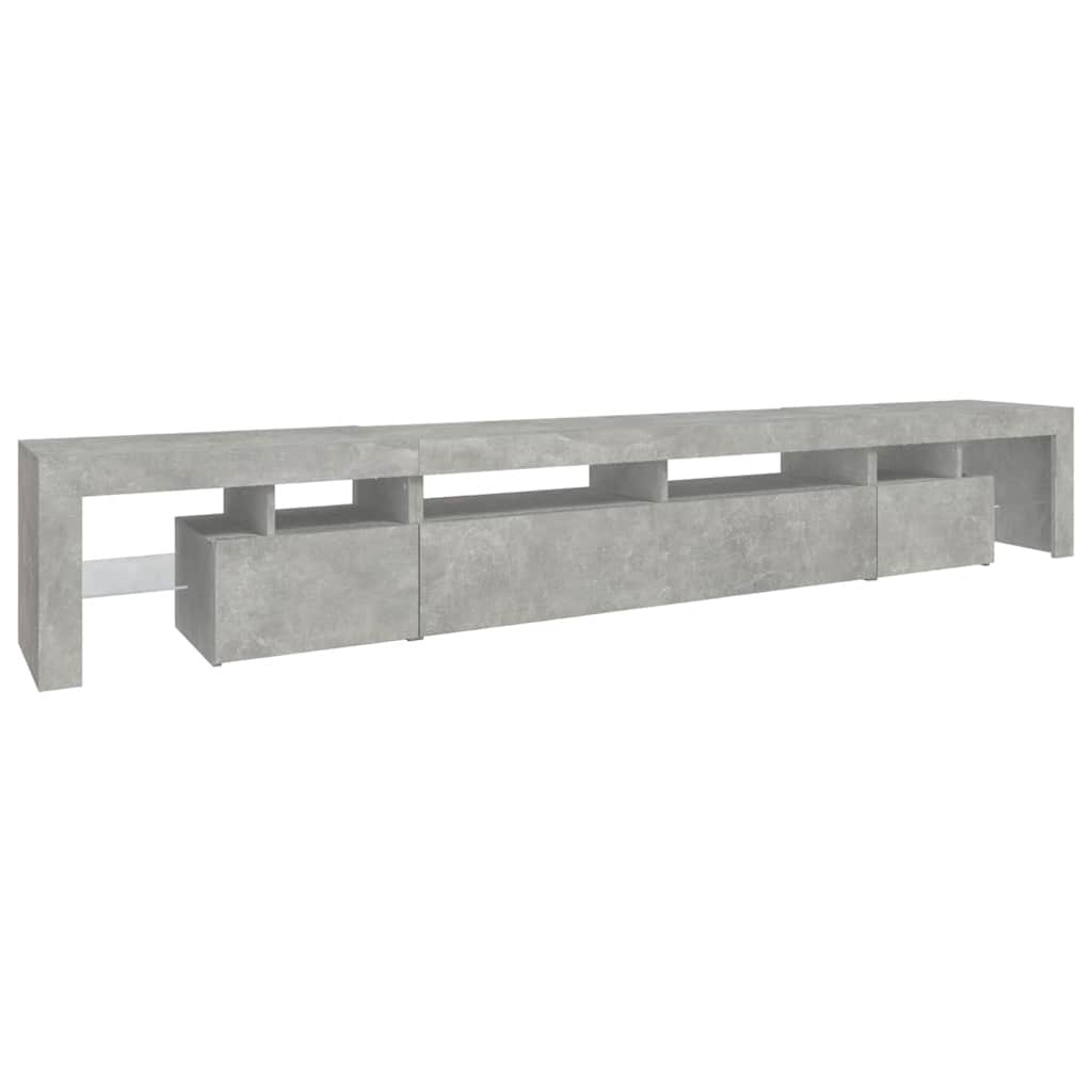 TV ormarić s LED svjetlima siva boja betona 260x36,5x40 cm