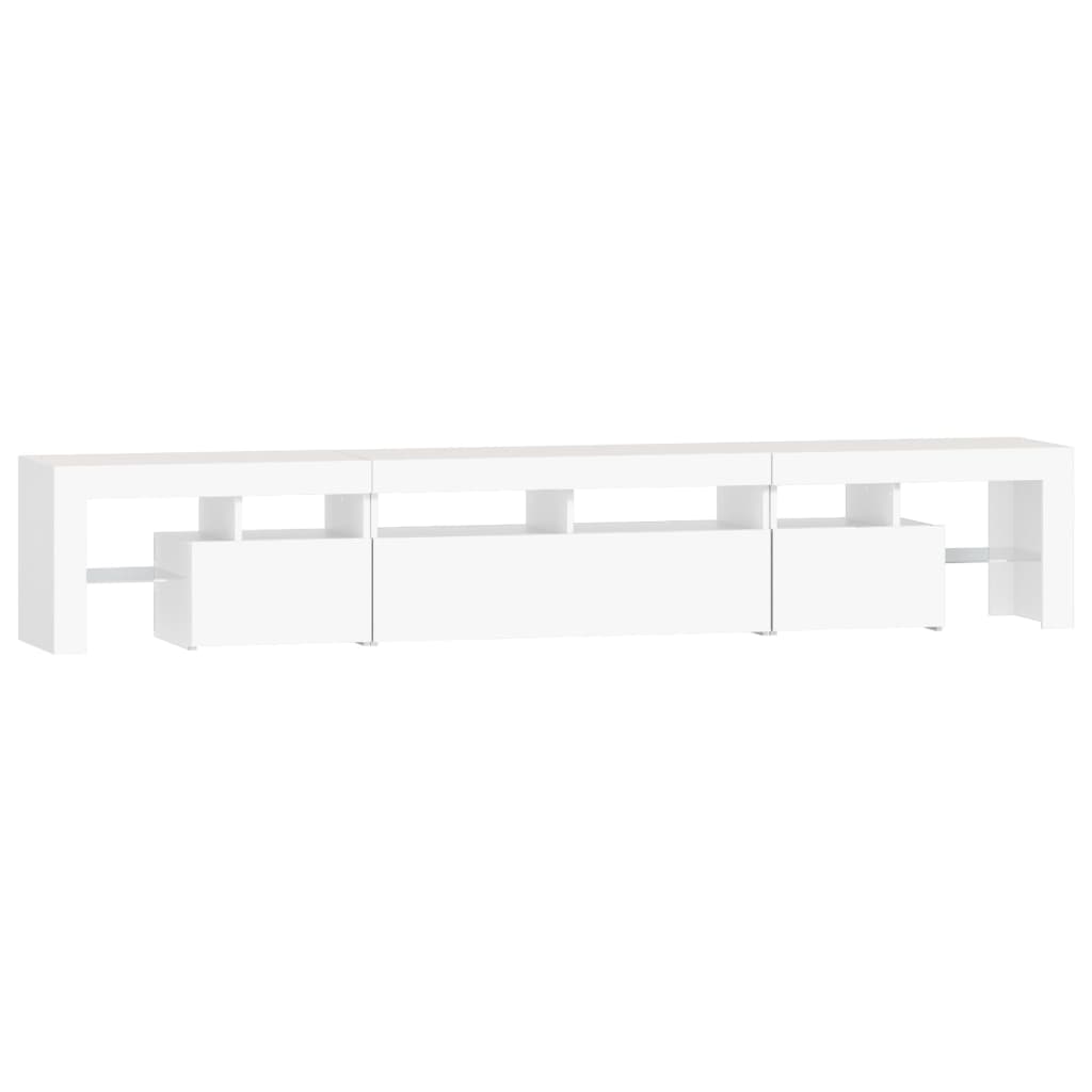 TV ormarić s LED svjetlima bijeli 230x36,5x40 cm