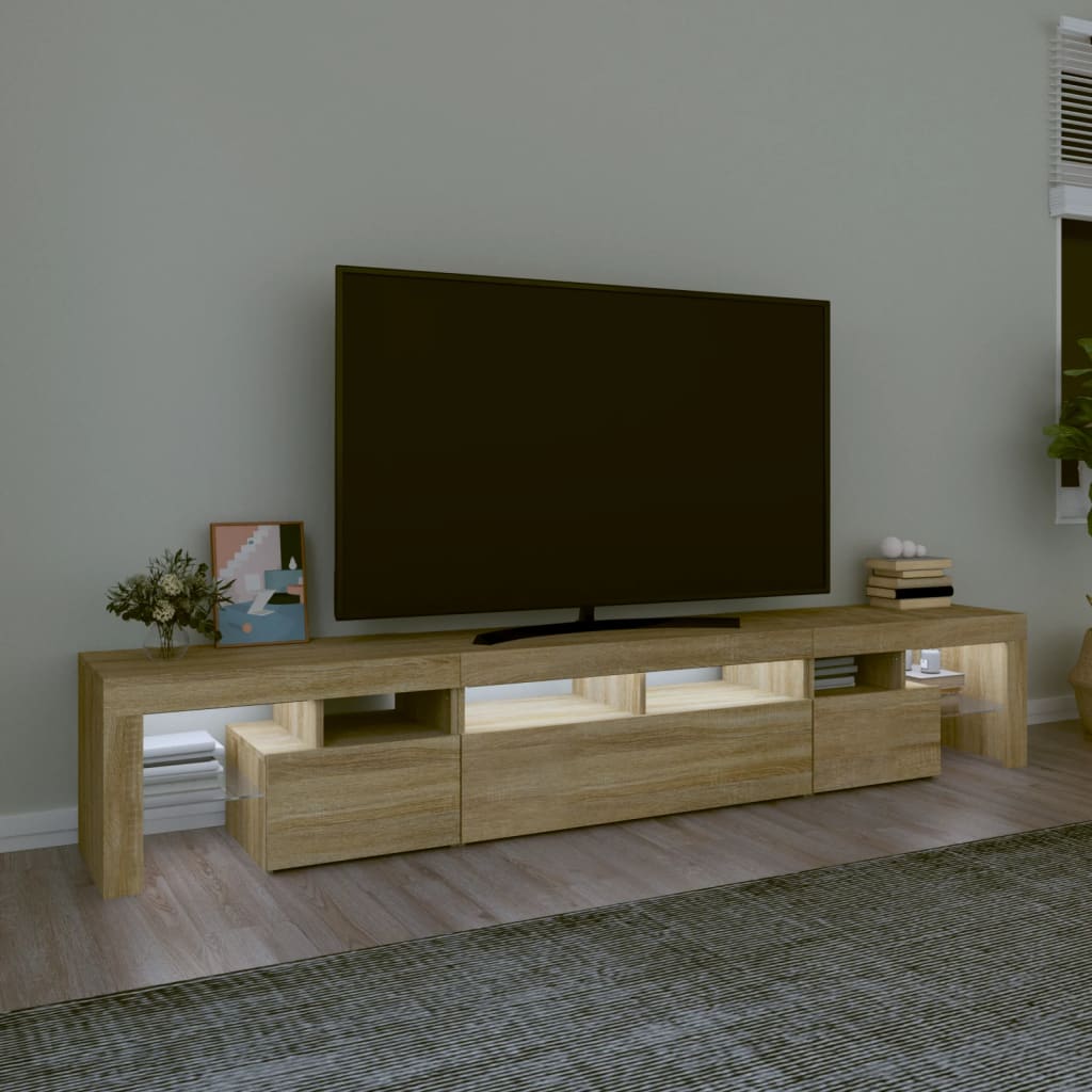 TV ormarić s LED svjetlima boja hrasta sonome 230x36,5x40 cm