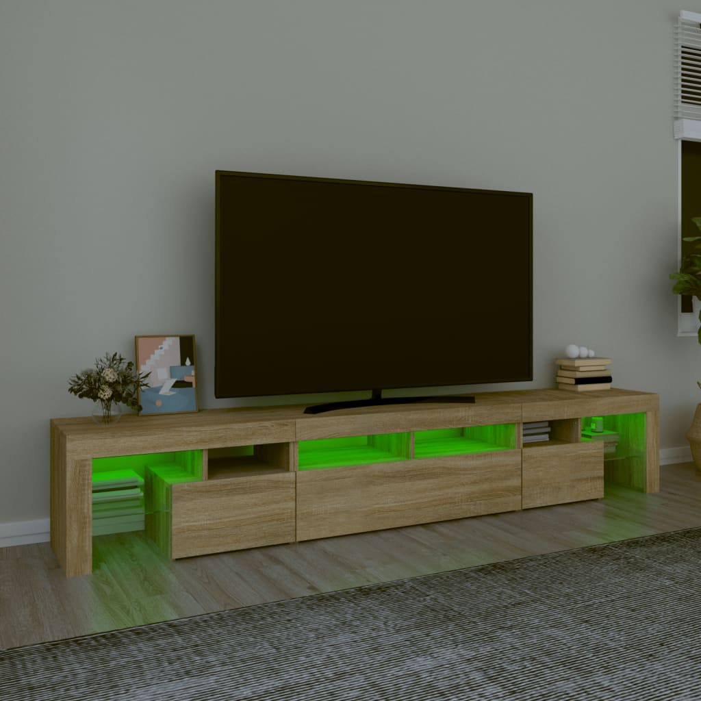 TV ormarić s LED svjetlima boja hrasta sonome 230x36,5x40 cm