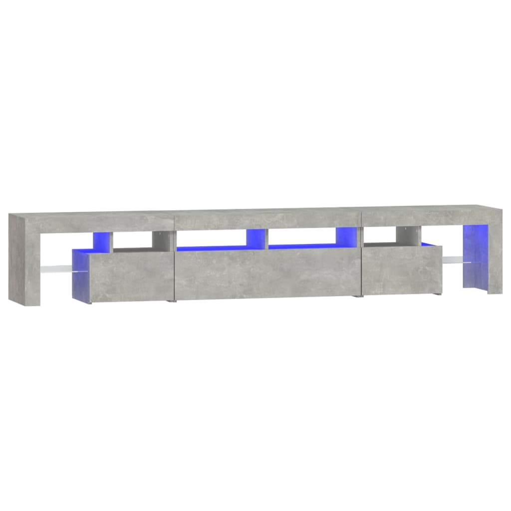 TV ormarić s LED svjetlima siva boja betona 230x36,5x40 cm