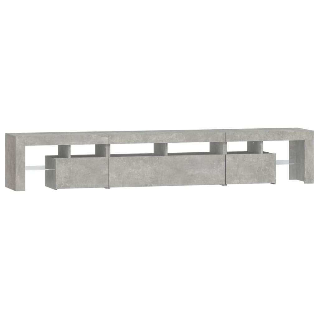 TV ormarić s LED svjetlima siva boja betona 230x36,5x40 cm