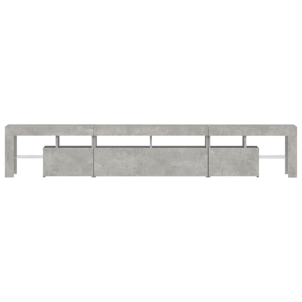TV ormarić s LED svjetlima siva boja betona 230x36,5x40 cm