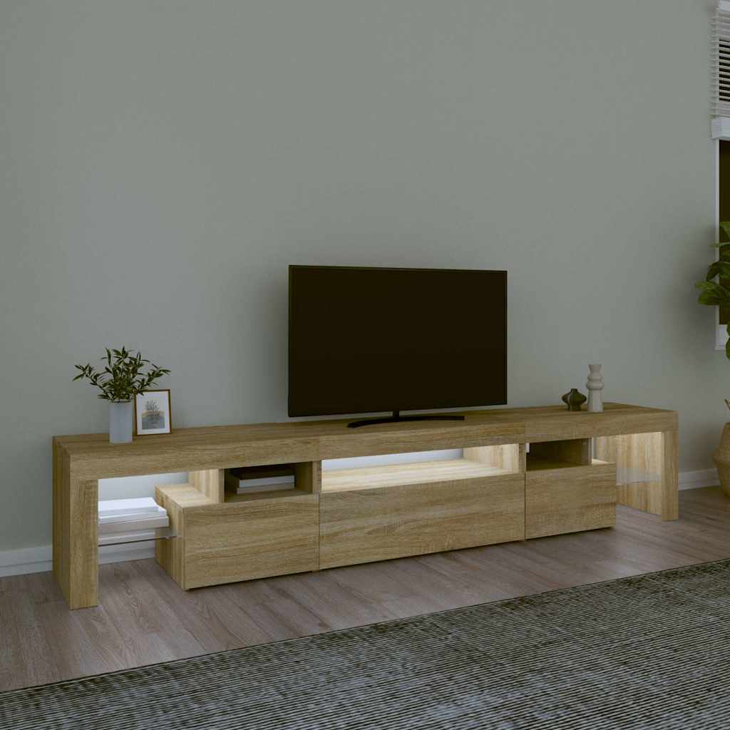 TV ormarić s LED svjetlima boja hrasta sonome 215x36,5x40 cm