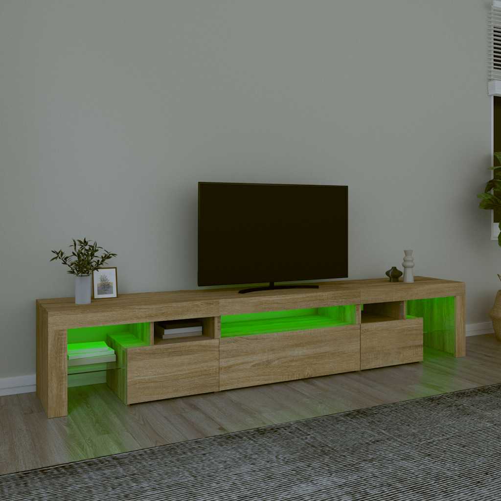 TV ormarić s LED svjetlima boja hrasta sonome 215x36,5x40 cm