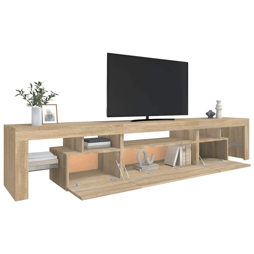 TV ormarić s LED svjetlima boja hrasta sonome 215x36,5x40 cm