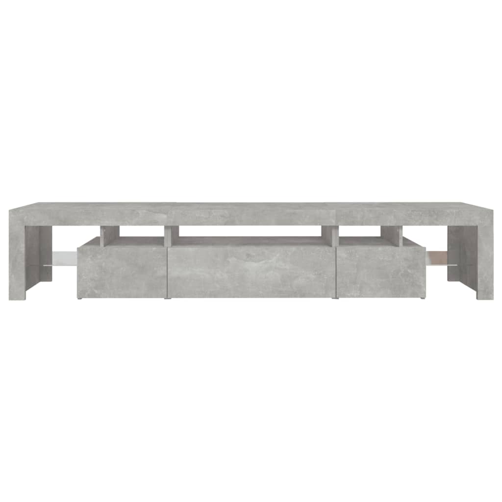 TV ormarić s LED svjetlima siva boja betona 215x36,5x40 cm